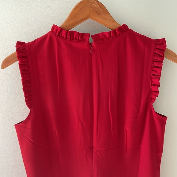 NWT J. Crew Red Ruffle Neck Suit Dress size 6 - Picture 6 of 6